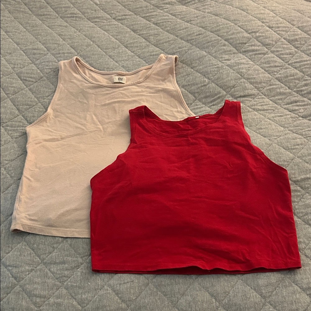 Kids Sleeveless Tops - Red and Pink